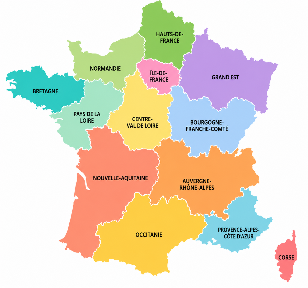 Carte de France des régions